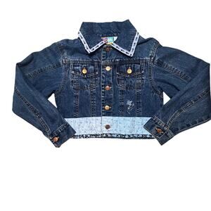 Vintage Disney Y2K Embroidered Winnie the pooh denim jean Jacket girls size 6/6x